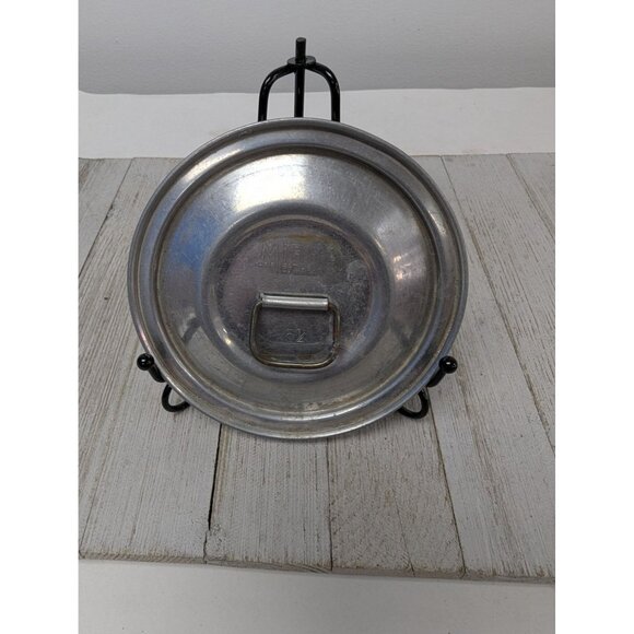Vintage Aluminum Mirro #2 Safety Ring Pot Cover Round Metal Lid 5 1/4" - Picture 1 of 4